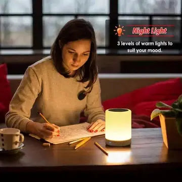 Wireless Portable Bluetooth Speaker, LED Touch Lamp Speaker, Smart Touch LED Mood Lamp