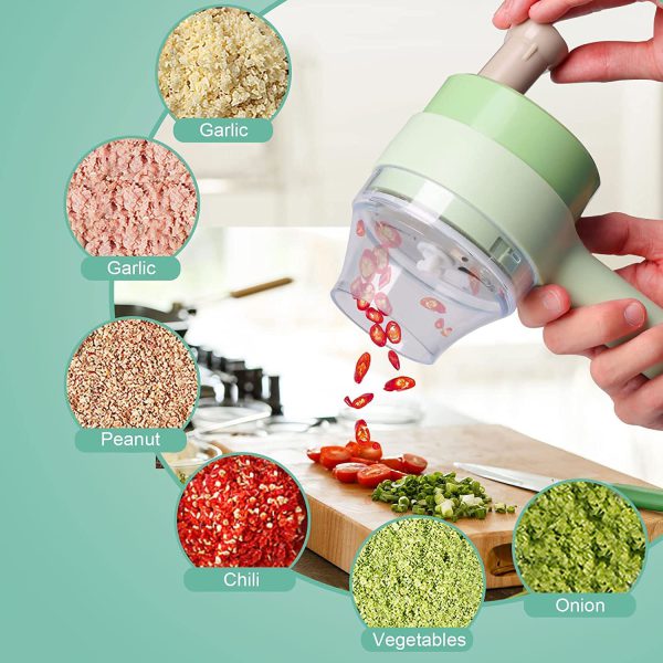 5 In 1 Handheld Hammer Electric Vegetable Cutter Set Mini Wireless Food Choppers Garlic Vegetable Chopper Slicer Machine 