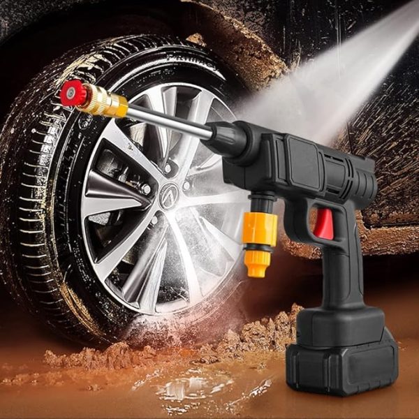 Automatic Cordless Wireless Car Wash Spray Gun High Pressure 48v Lithium Water Jet Foam Car Washer Gun(double Battery