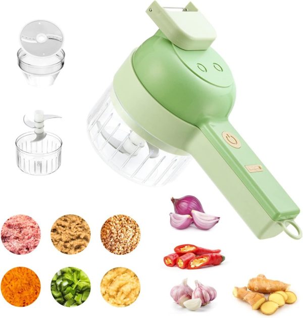 5 In 1 Handheld Hammer Electric Vegetable Cutter Set Mini Wireless Food Choppers Garlic Vegetable Chopper Slicer Machine 